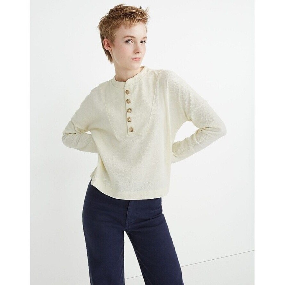 Madewell Texture & Thread Seamed Henley Long Sleeve
